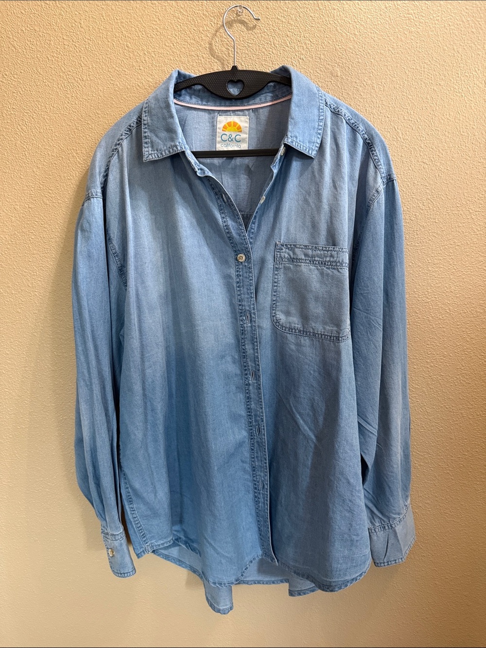 C&C California Oversize Denim Casual Button-Down Shirt